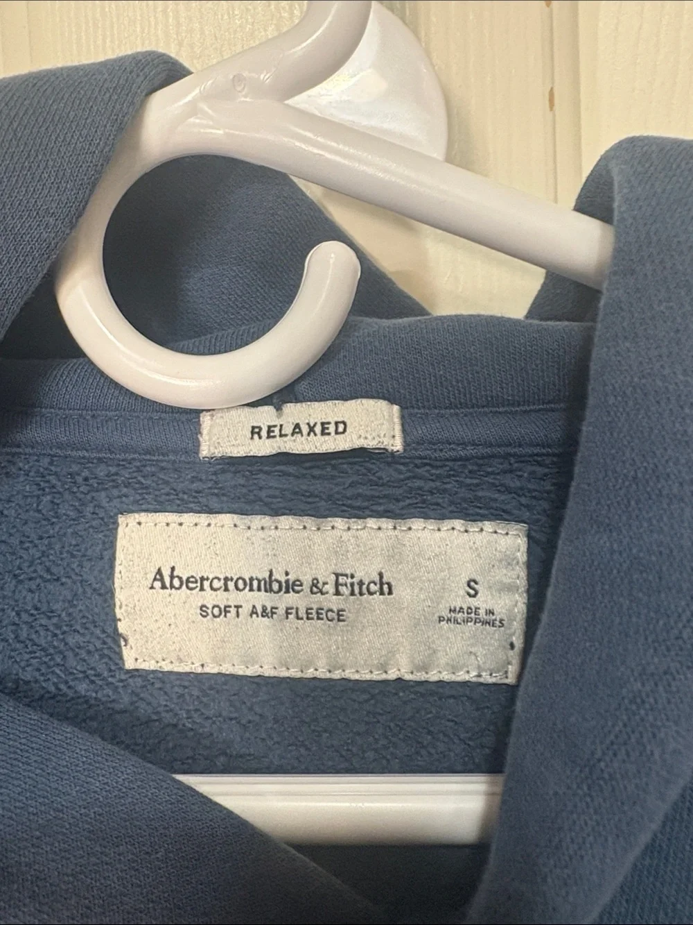 Abercrombie & Fitch Men's Blue Soft Fleece Hoodie Sweatshirt